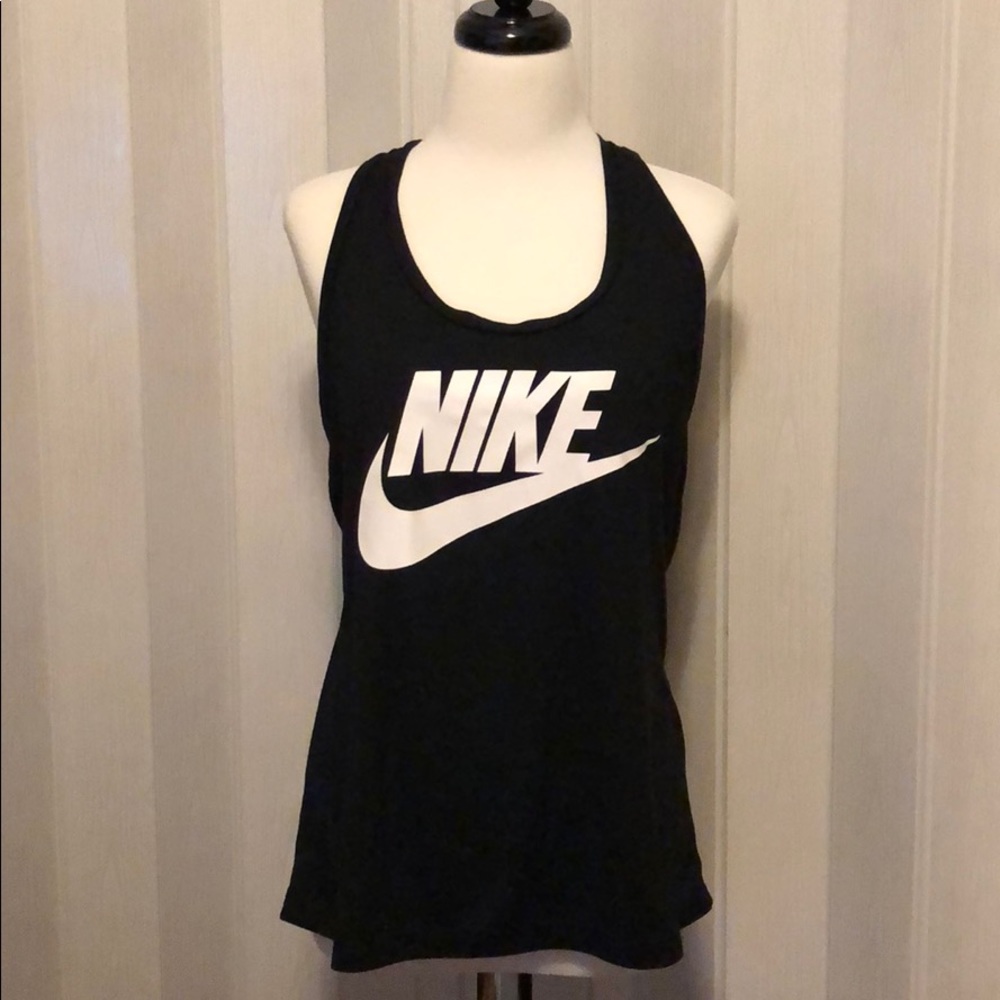 Women’s Nike basic black racerback with front logo